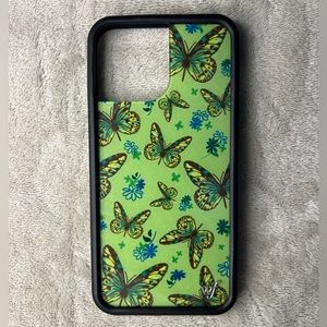 iPhone 13 Pro Max sage green butterfly case
